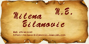 Milena Bilanović vizit kartica